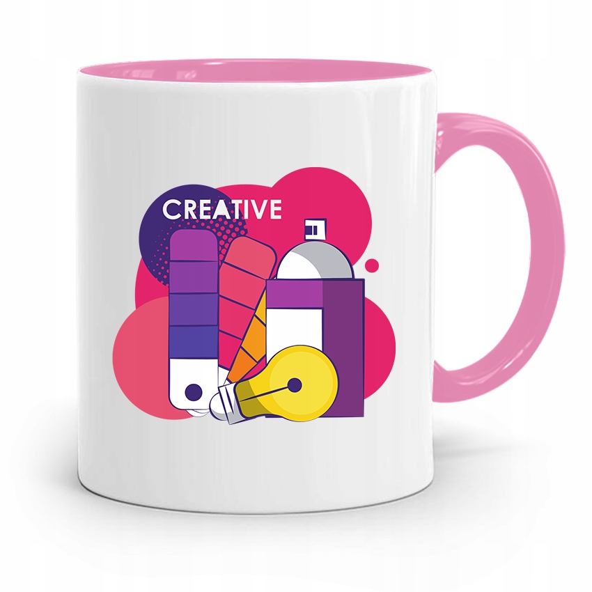 Kubek Różowy Dla Najlepszego Grafika Creative Z Nadrukiem Ze Zdjęciem