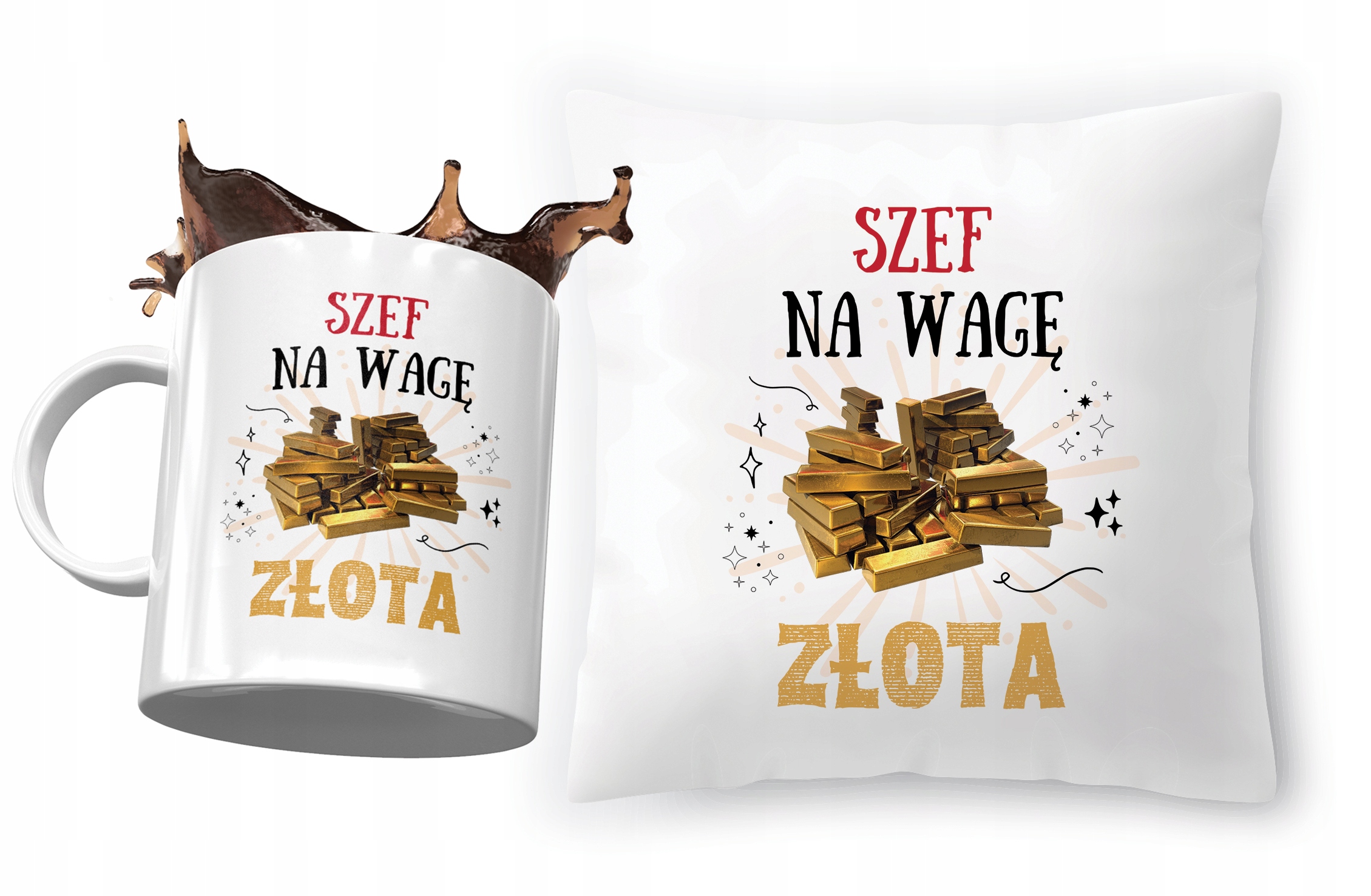 Dla Szefa Zestaw Poduszka + Kubek Na Prezent Z Nadrukiem Ze Zdjęciem