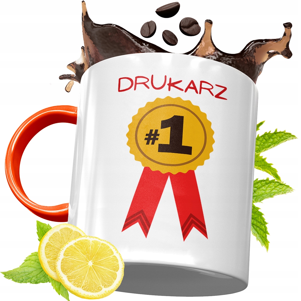 Kubek Pomarańczowy Dla Drukarza Prezent Z Nadrukiem Ze Zdjęciem