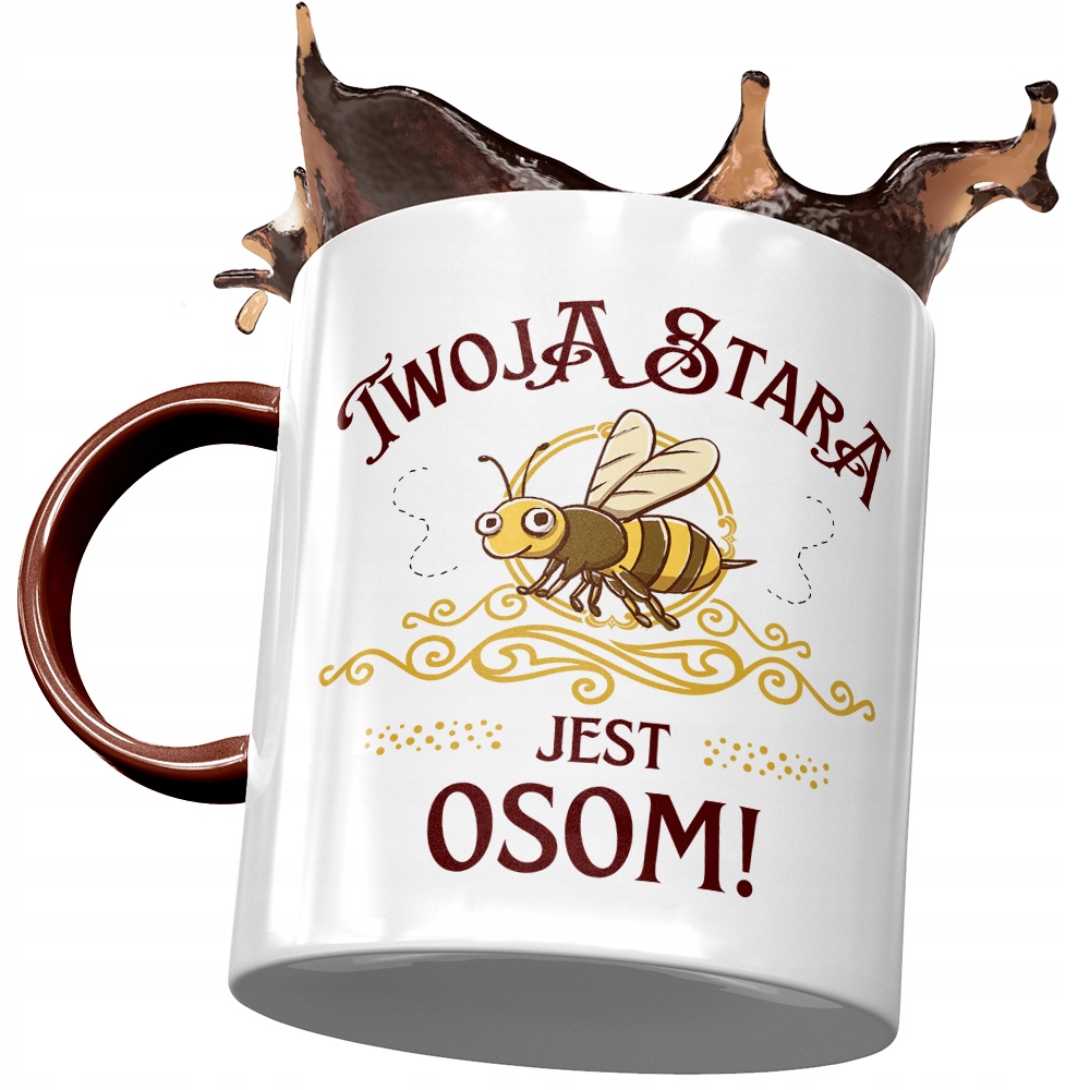 Kubek Bordowy Dla Twojej Starej Jest Osom! Prezent Z Nadrukiem Ze Zdjęciem