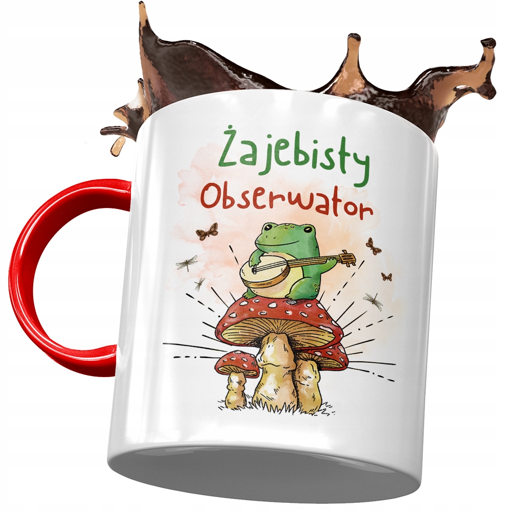 Kubek Czerwony Dla Obserwatora Żajebisty Prezent Z Nadrukiem Ze Zdjęciem