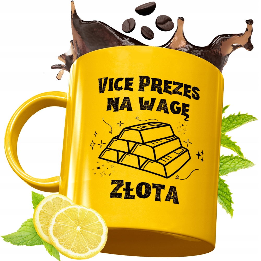 Złoty Kubek Premium Dla Vice Prezesa Prezent Z Nadrukiem Ze Zdjęciem