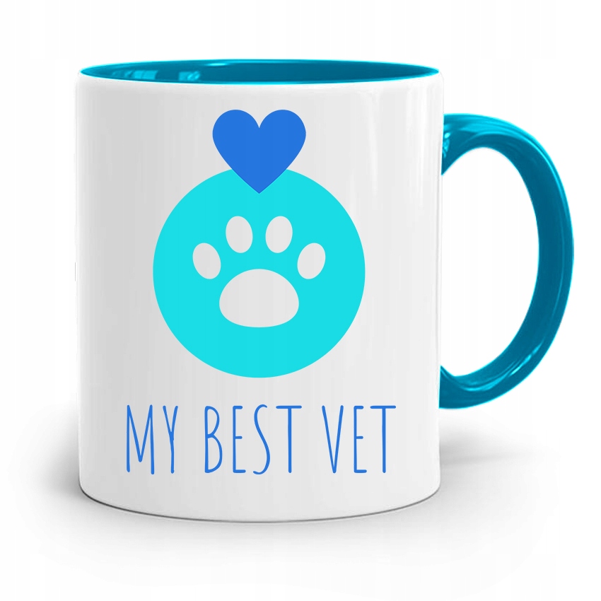 Kubek Błękitny Weterynarza My Best Vet Prezent Z Nadrukiem Ze Zdjęciem