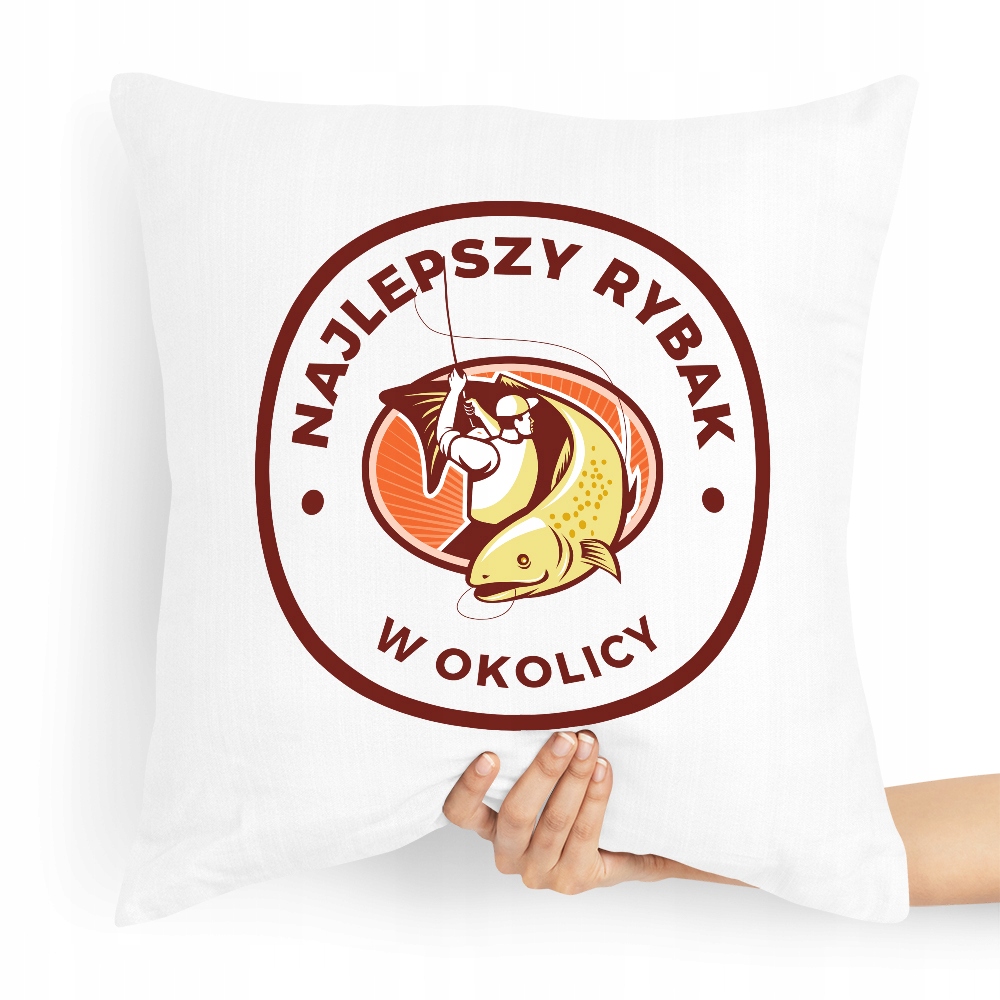 Poduszka Prezent Dla Wędkarza Najlepszy Rybak Z Nadrukiem Ze Zdjęciem