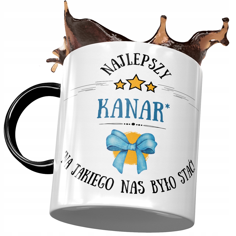 Kubek Czarny Dla Kanara Najlepszy Kanar Na Prezent Z Nadrukiem Ze Zdjęciem