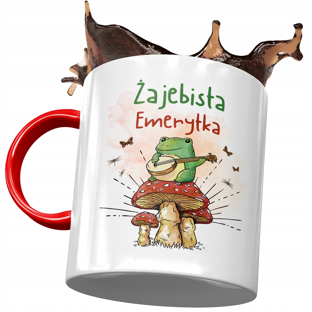 Kubek Czerwony Dla Emerytki Żajebista Emerytka Z Nadrukiem Ze Zdjęciem