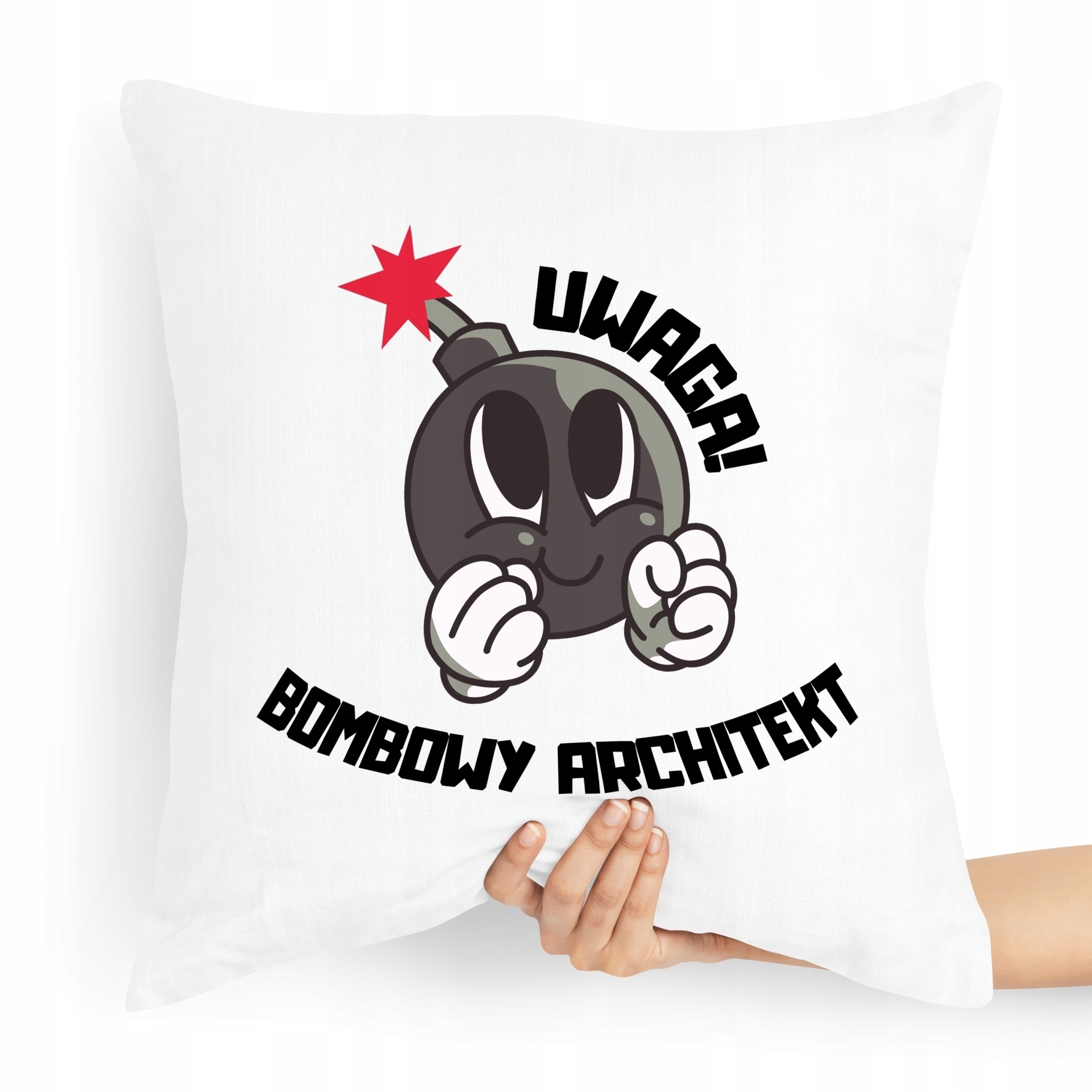 Poduszka Prezent Dla Architekta Bombowy Architekt Z Nadrukiem Ze Zdjęciem