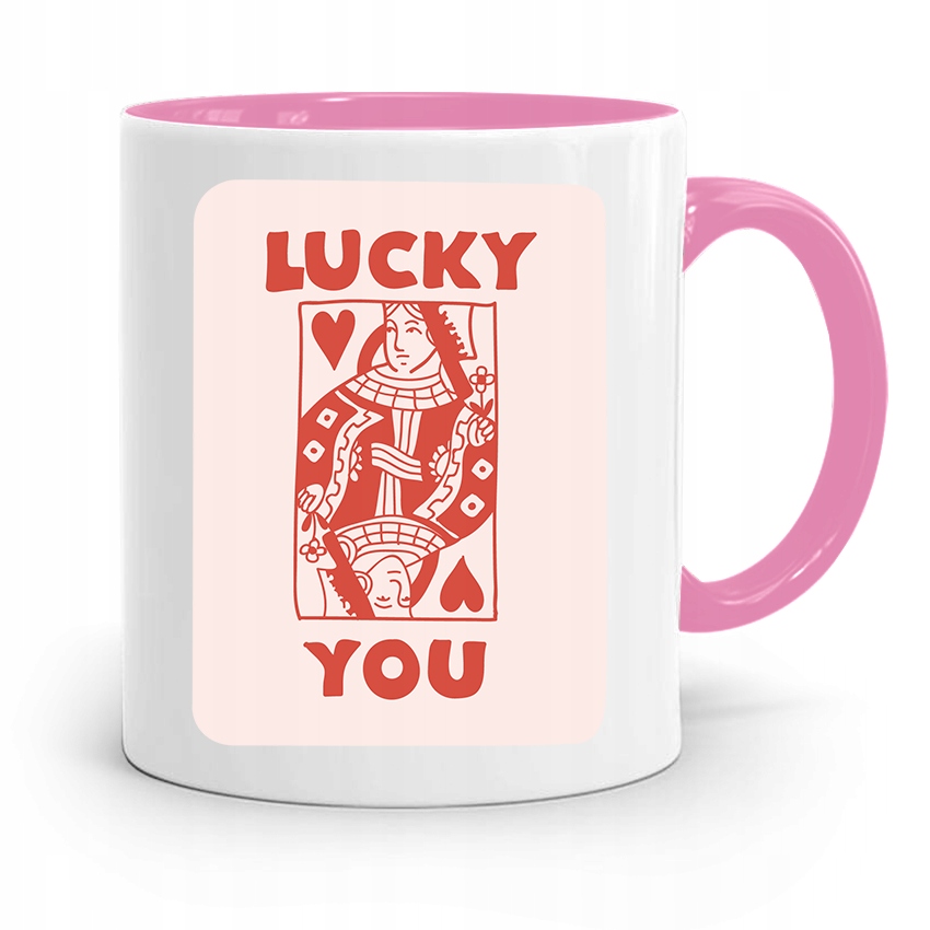Kubek Różowy Dla Dziewczyny Żony Lucky You Z Nadrukiem Ze Zdjęciem