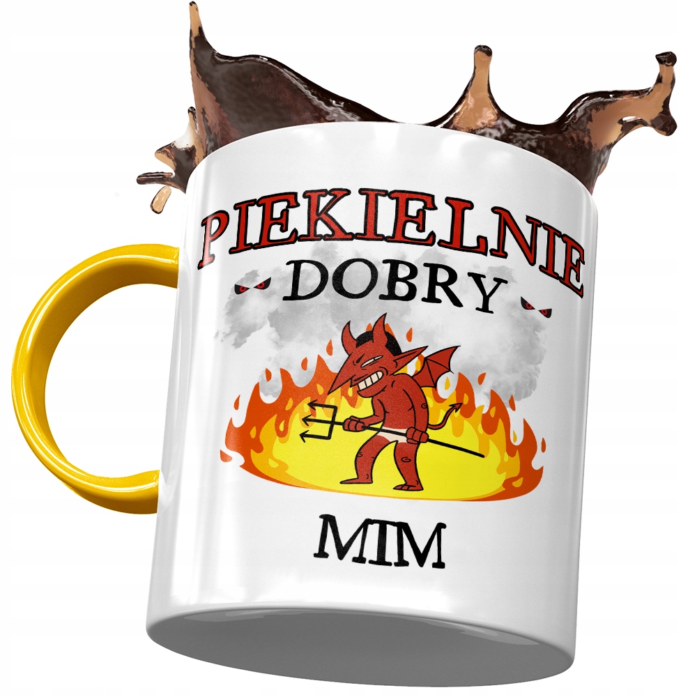 Kubek Żółty Dla Mima Piekielnie Dobry Mim Prezent Z Nadrukiem Ze Zdjęciem