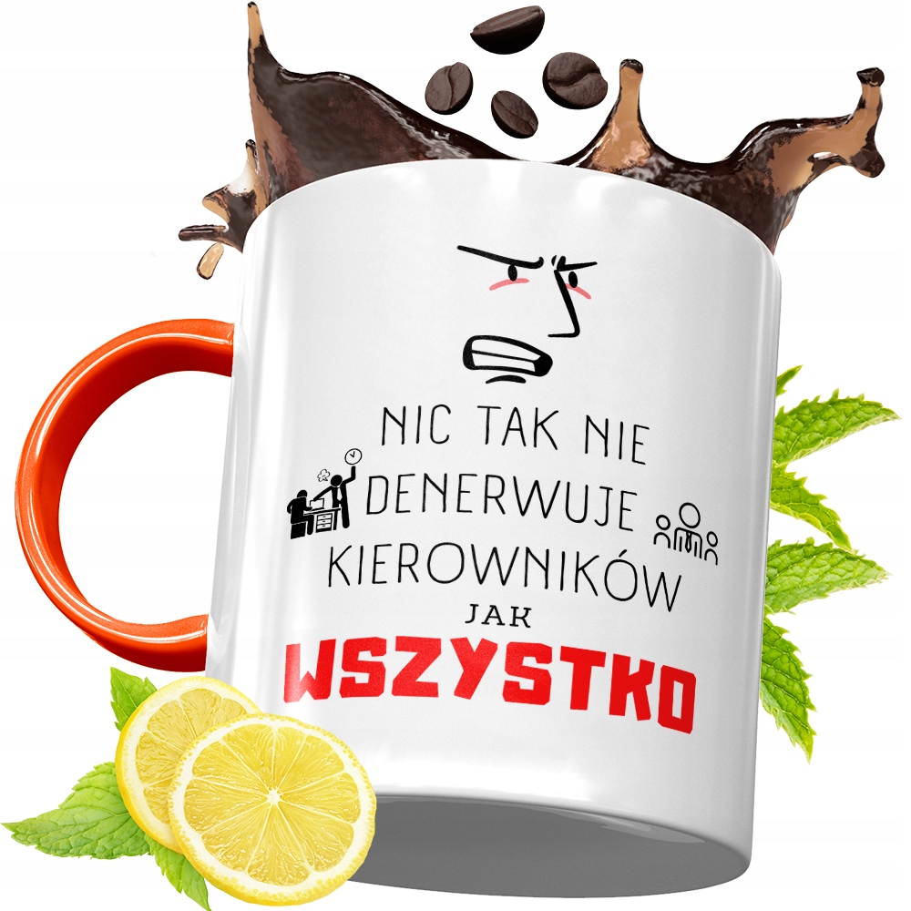 Kubek Pomarańczowy Dla Kierownika Prezent Z Nadrukiem Ze Zdjęciem