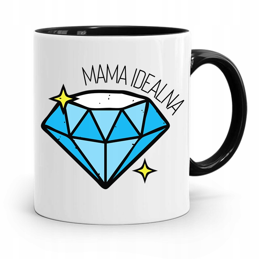 Kubek Czarny Prezent Dla Idealnej Mamy Matki Z Nadrukiem Ze Zdjęciem