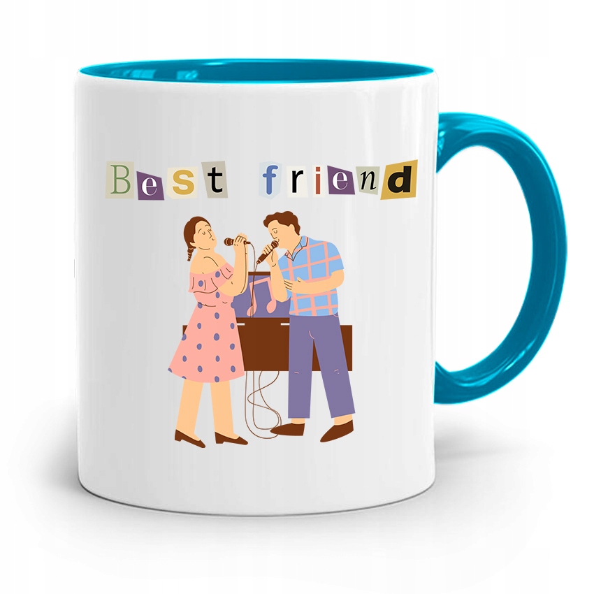 Kubek Błękitny Dla Przyjaciel Najlepsi Przyjaciele Z Nadrukiem Ze Zdjęciem