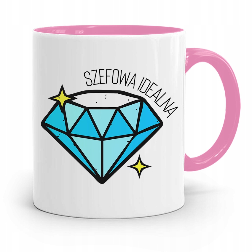 Kubek Różowy Prezent Dla Szefa Szefowa Idealna Z Nadrukiem Ze Zdjęciem