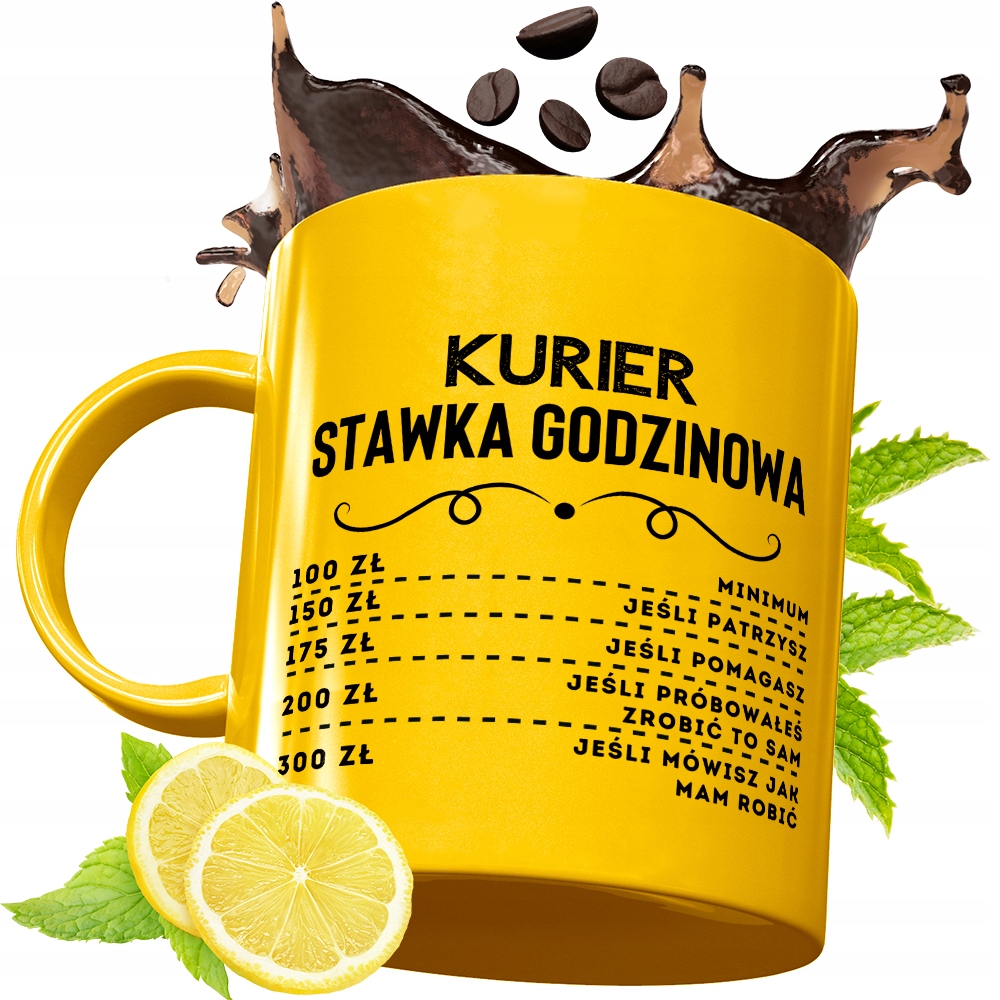 Złoty Kubek Premium Dla Kuriera Na Prezent Z Nadrukiem Ze Zdjęciem