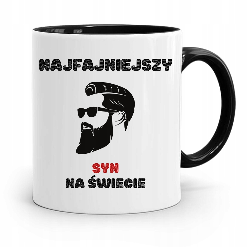 Kubek Czarny Prezent Dla Syna Najfajniejszy Syn Z Nadrukiem Ze Zdjęciem