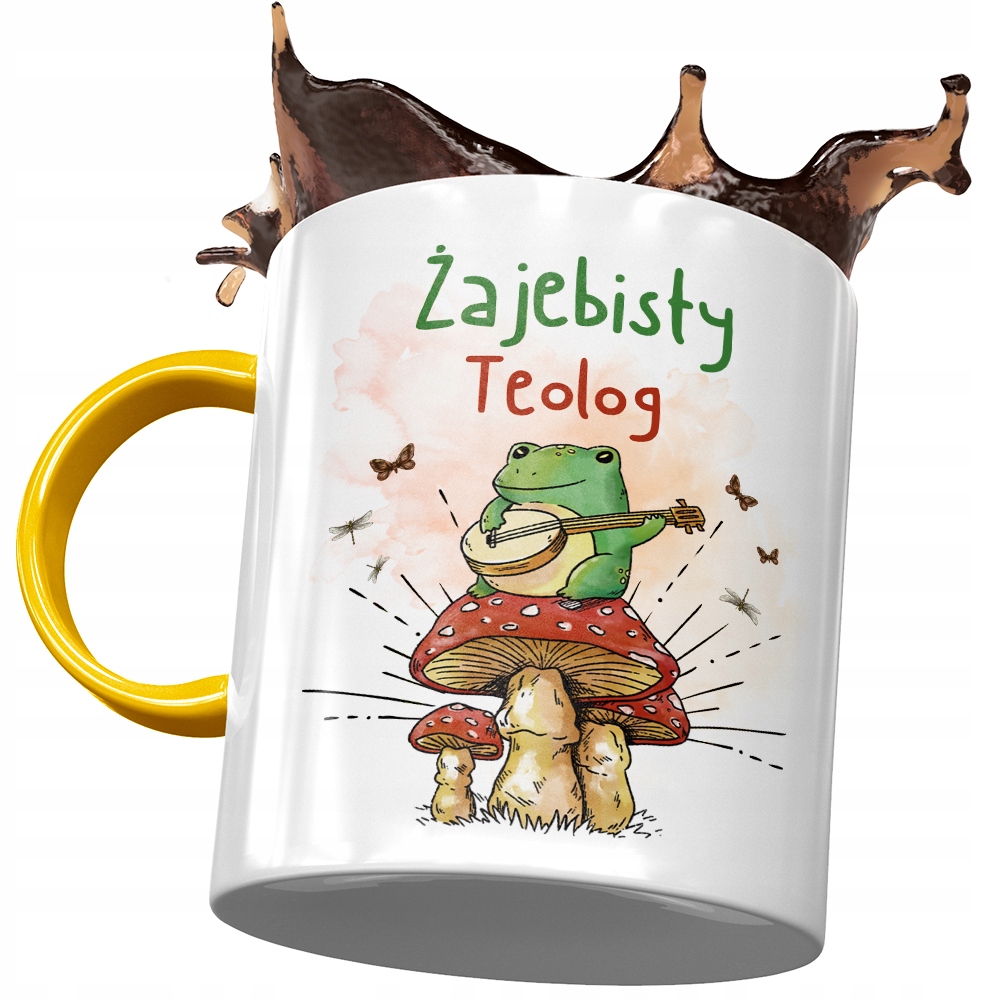 Kubek Żółty Dla Teologa Żajebisty Teolog Prezent Z Nadrukiem Ze Zdjęciem