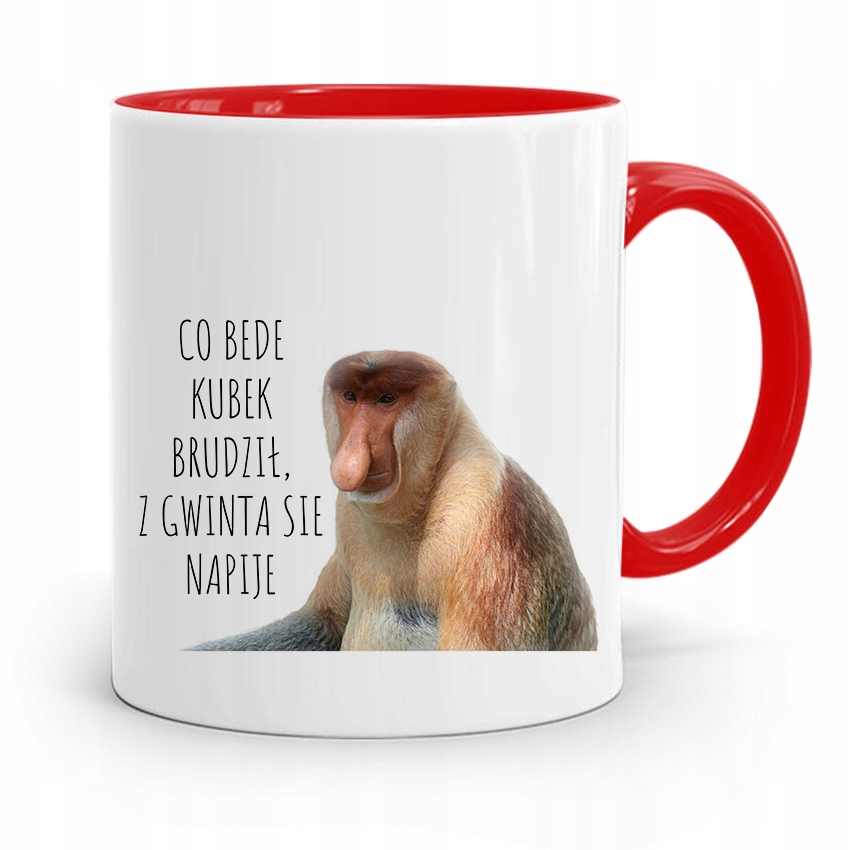 Kubek Czerwony Nosacz Janusz Co Bede Kubek Prezent Z Nadrukiem Ze Zdjęciem