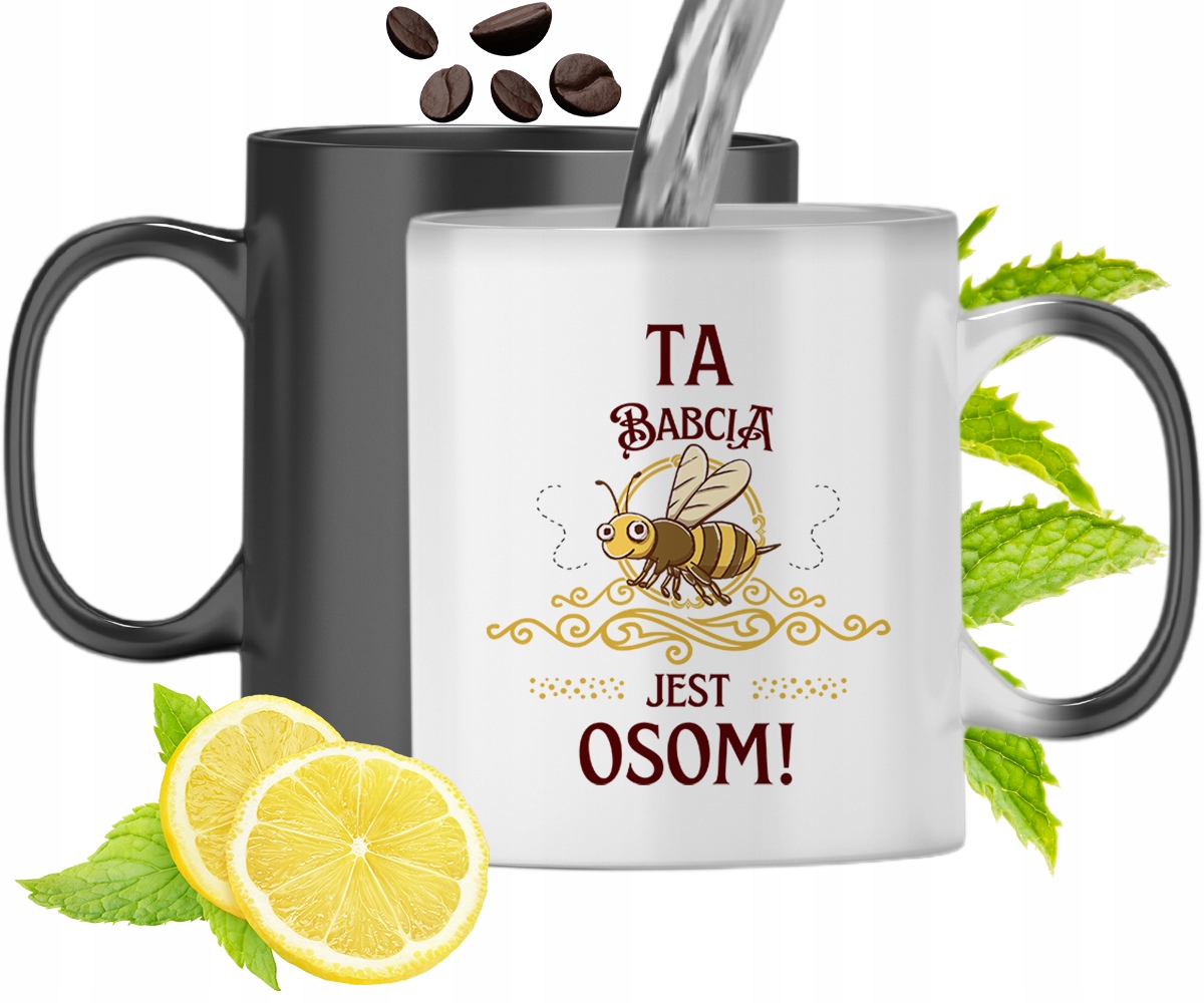 Kubek Magiczny Dla Babci Zmieniający Kolor Z Nadrukiem Ze Zdjęciem