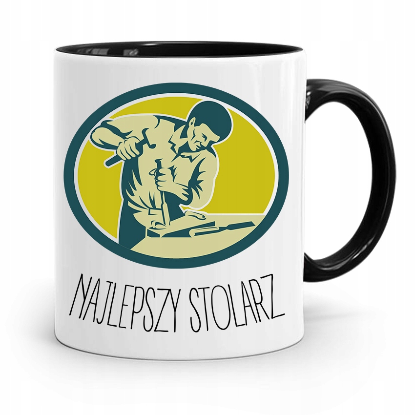 Kubek Czarny Prezent Stolarza Najlepszy Stolarz Z Nadrukiem Ze Zdjęciem
