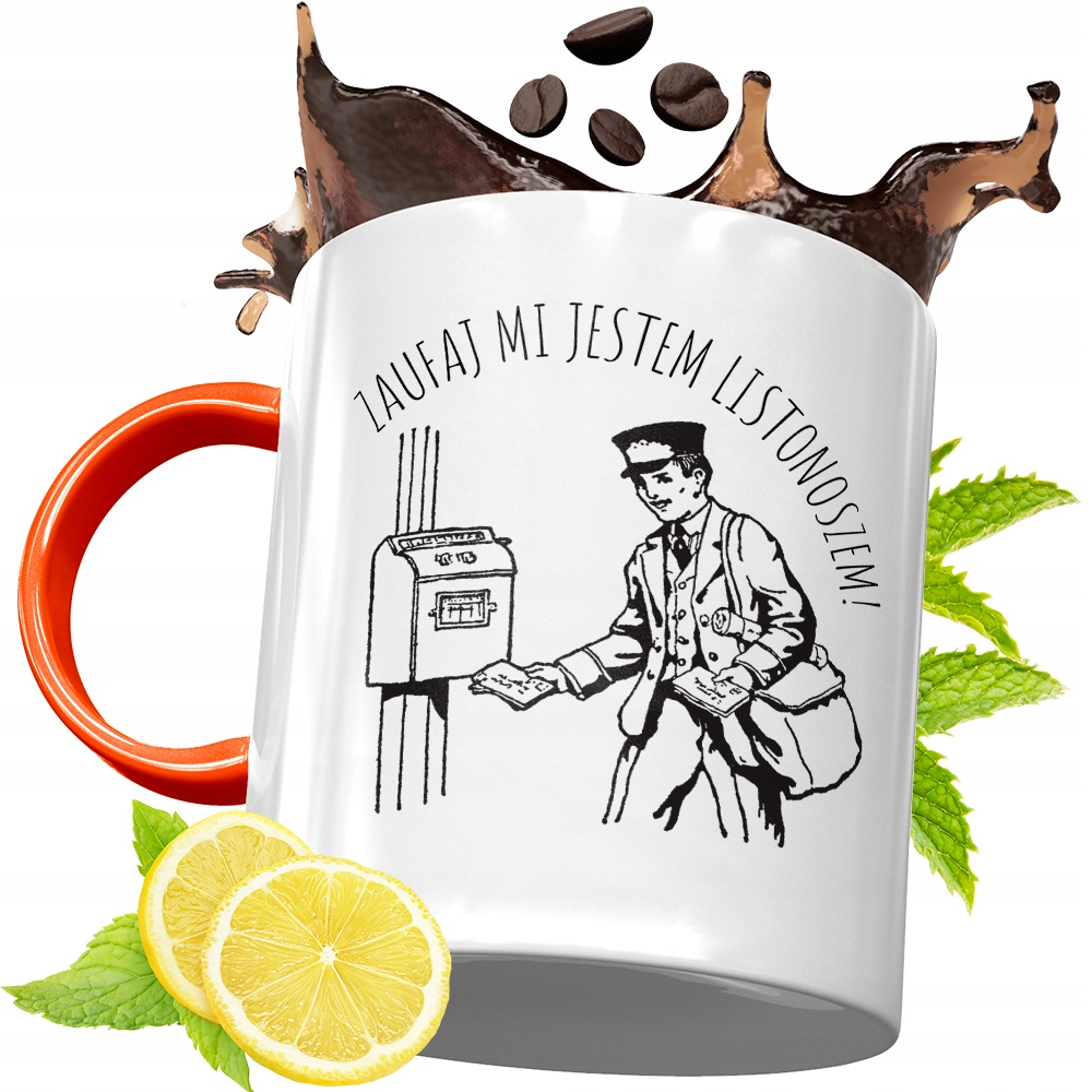 Kubek Pomarańczowy Dla Listonosza Prezent Z Nadrukiem Ze Zdjęciem