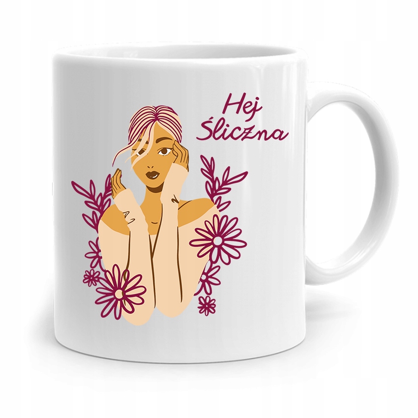 Kubek Prezent Dla Dziewczyny Żony Hej Śliczna Z Nadrukiem Ze Zdjęciem