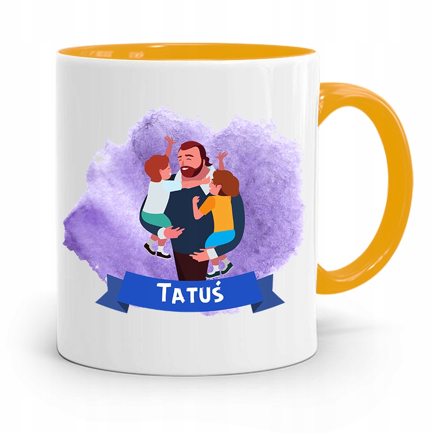 Kubek Żółty Dzień Ojca Dla Taty Tatuś Prezent Z Nadrukiem Ze Zdjęciem
