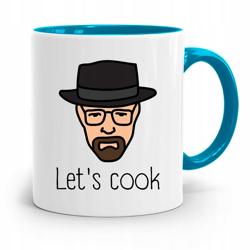 Kubek Błękitny Prezent Dla Kucharza Let's Cook Z Nadrukiem Ze Zdjęciem