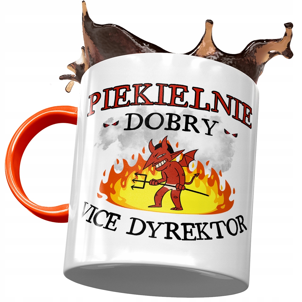Kubek Pomarańczowy Dla Vice Dyrektora Piekielnie Z Nadrukiem Ze Zdjęciem