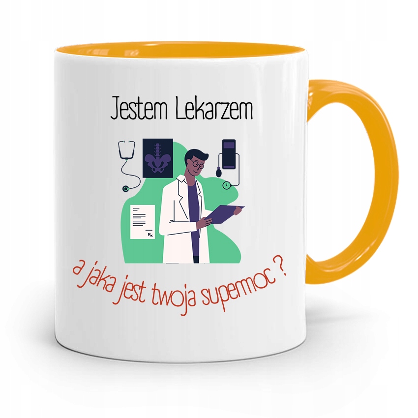 Kubek Żółty Dla Doktora Jestem Doktorem Prezent Z Nadrukiem Ze Zdjęciem