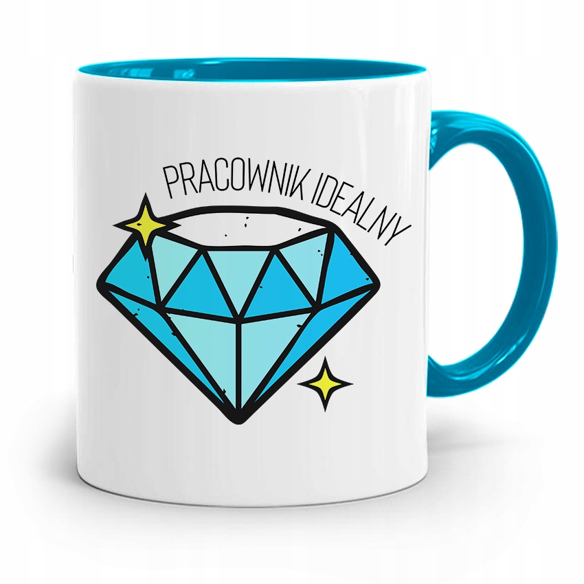 Pracownika Kubek Błękitny Pracownik Idealny Z Nadrukiem Ze Zdjęciem