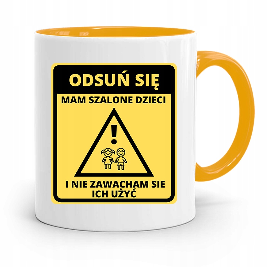 Kubek Żółty Prezent Dla Mamy Mam Szalone Dzieci Z Nadrukiem Ze Zdjęciem