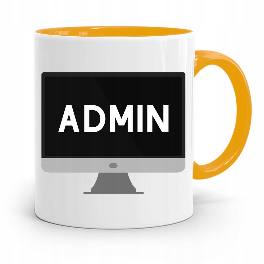 Kubek Żółty Informatyka Programisty Admin Prezent Z Nadrukiem Ze Zdjęciem