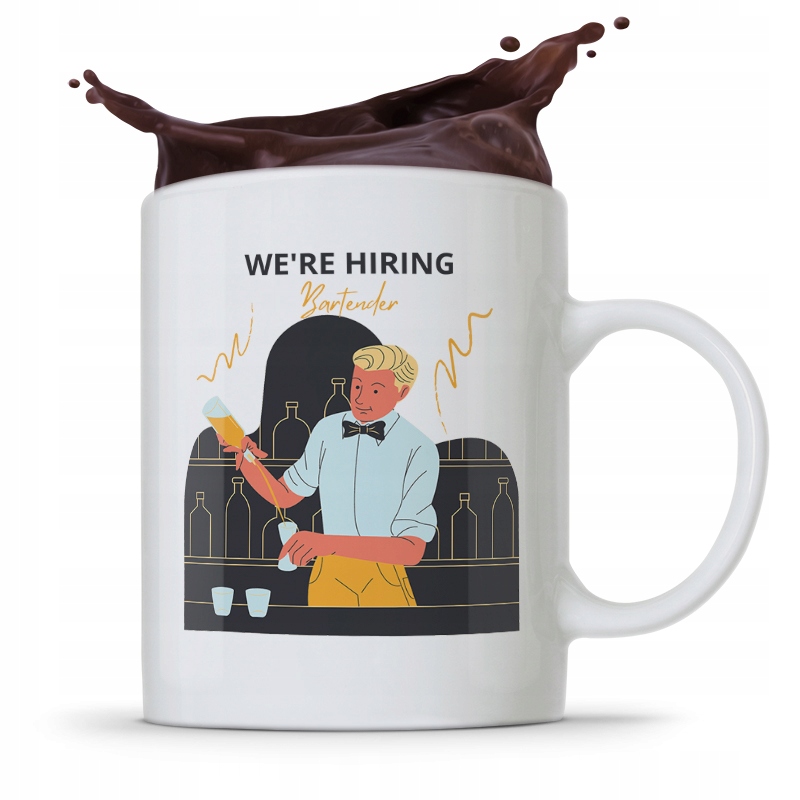 Kubek Prezent Dla Barmana Barmanki Hiring Z Nadrukiem Ze Zdjęciem