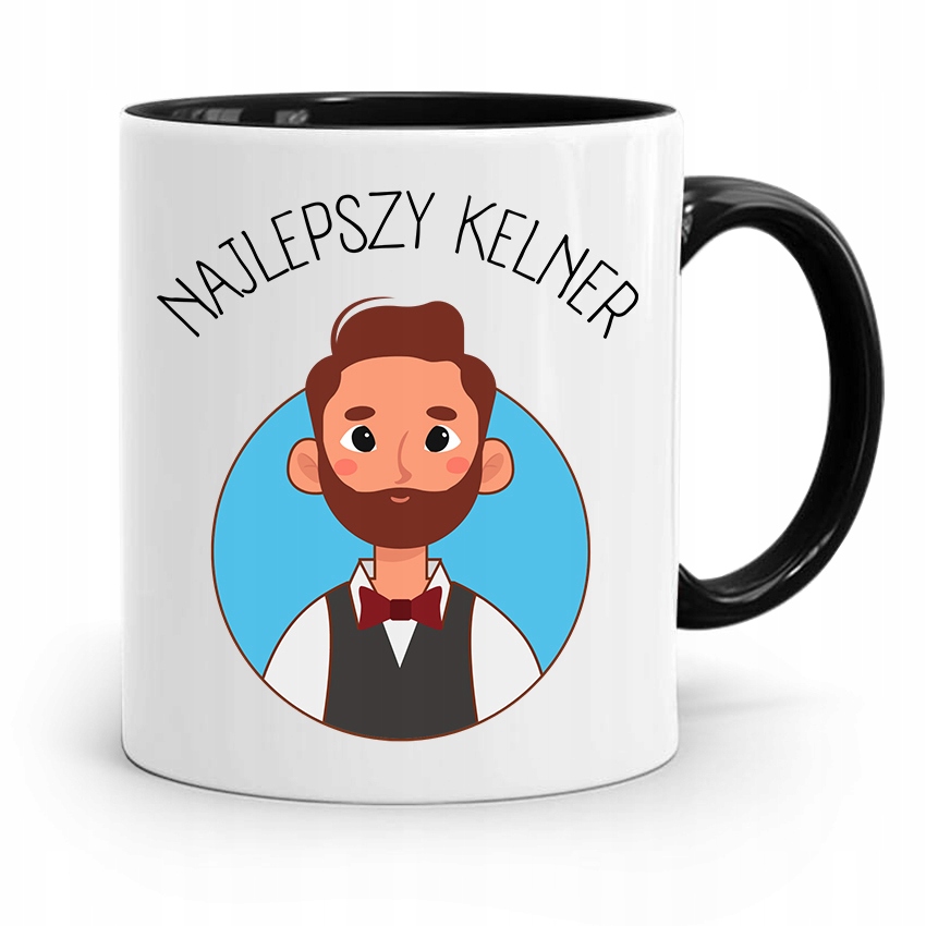 Dla Kelnera Kubek Czarny Najlepszy Kelner Prezent Z Nadrukiem Ze Zdjęciem