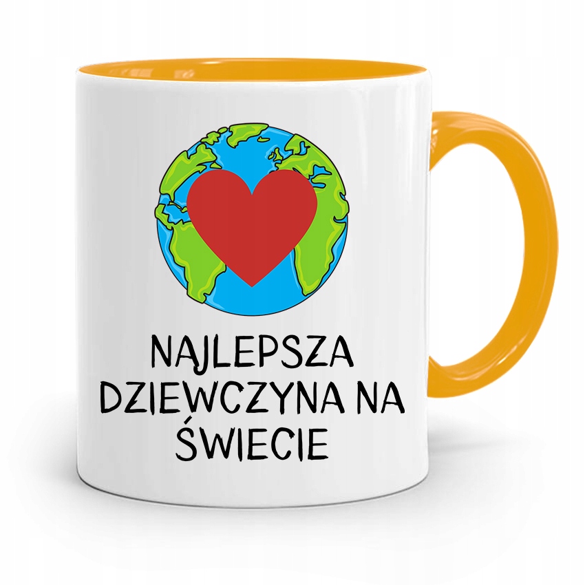 Kubek Żółty Dla Dziewczyny Najlepsza Dziewczyna Z Nadrukiem Ze Zdjęciem