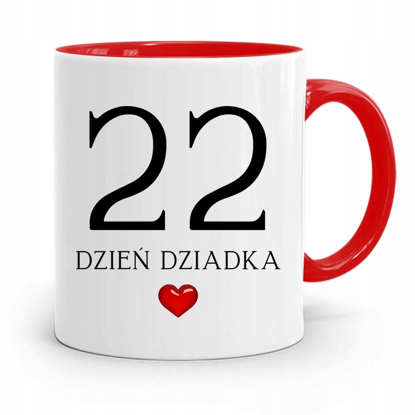 Kubek Czerwony Dla Dziadka Dzień Dziadka 22 Z Nadrukiem Ze Zdjęciem