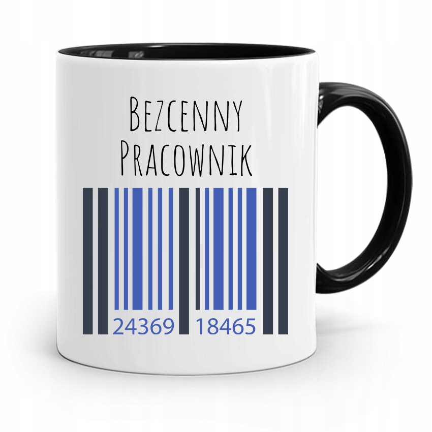 Dla Pracownika Kubek Czarny Bezcenny Pracownik Z Nadrukiem Ze Zdjęciem