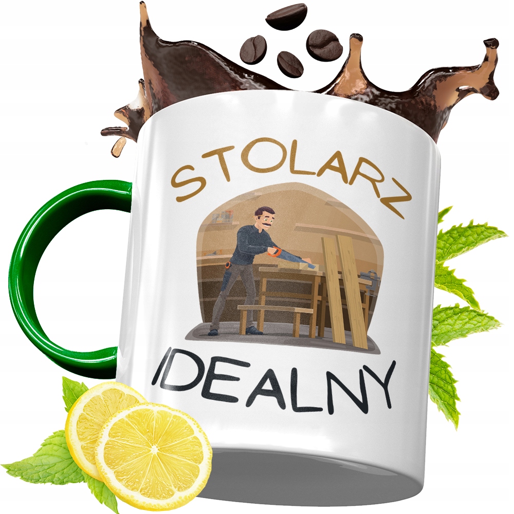 Kubek Zielony Dla Stolarza Na Urodziny Prezent Z Nadrukiem Ze Zdjęciem