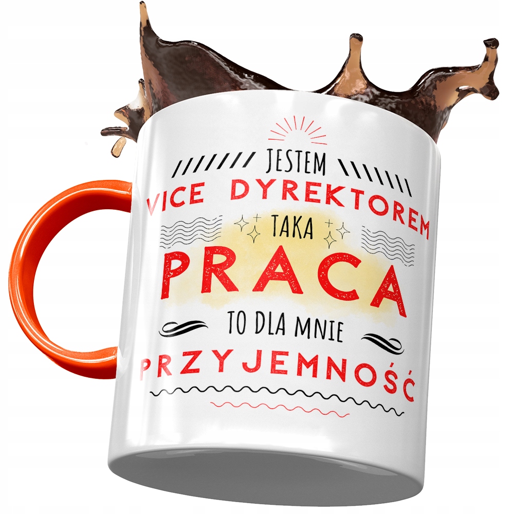 Kubek Pomarańczowy Dla Vice Dyrektora Na Prezent Z Nadrukiem Ze Zdjęciem