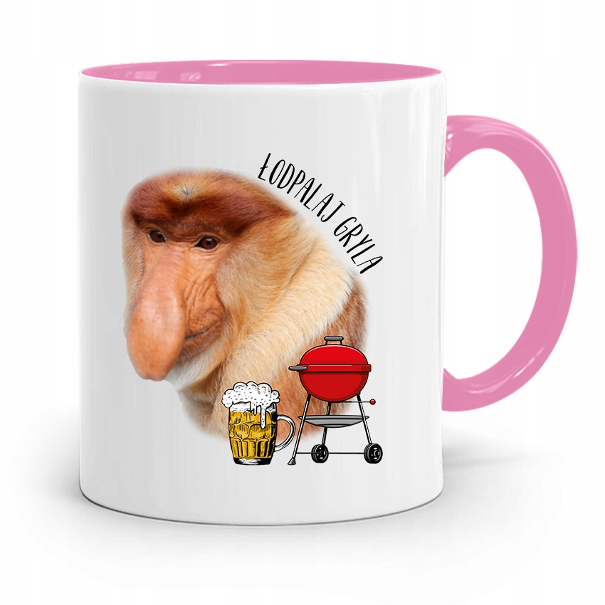 Kubek Różowy Nosacz Janusz Łodpalaj Gryla Prezent Z Nadrukiem Ze Zdjęciem