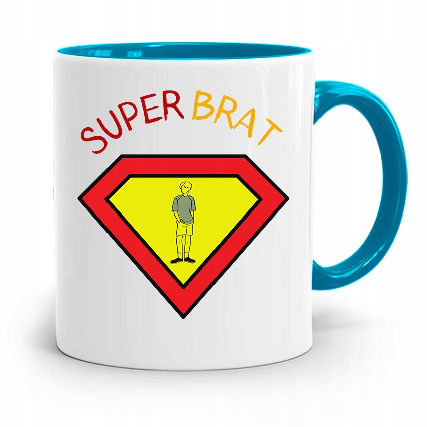Kubek Błękitny Prezent Dla Brata Super Brat Z Nadrukiem Ze Zdjęciem