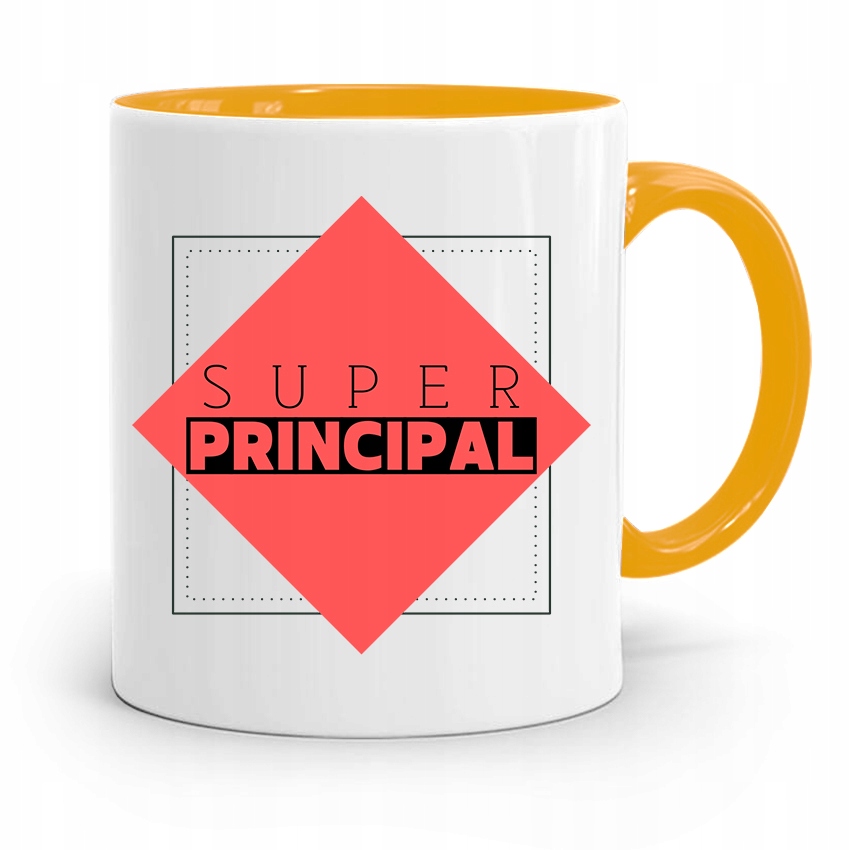 Dla Dyrektora Kubek Żółty Super Principal Z Nadrukiem Ze Zdjęciem
