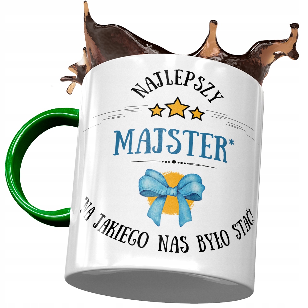Kubek Zielony Dla Majstra Najlepszy Majster Z Nadrukiem Ze Zdjęciem