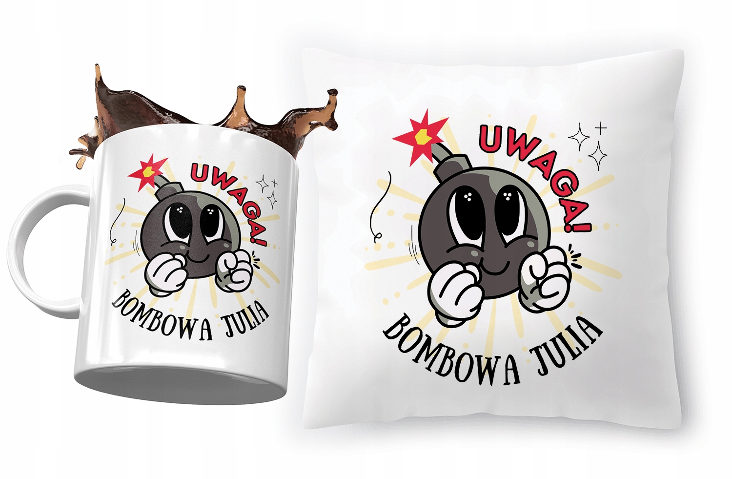 Zestaw Dla Juli Poduszka + Kubek Na Prezent Z Nadrukiem Ze Zdjęciem