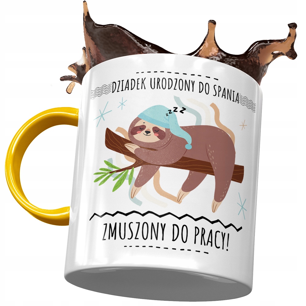 Kubek Żółty Dla Dziadka Na Dzień Dziadka Prezent Z Nadrukiem Ze Zdjęciem