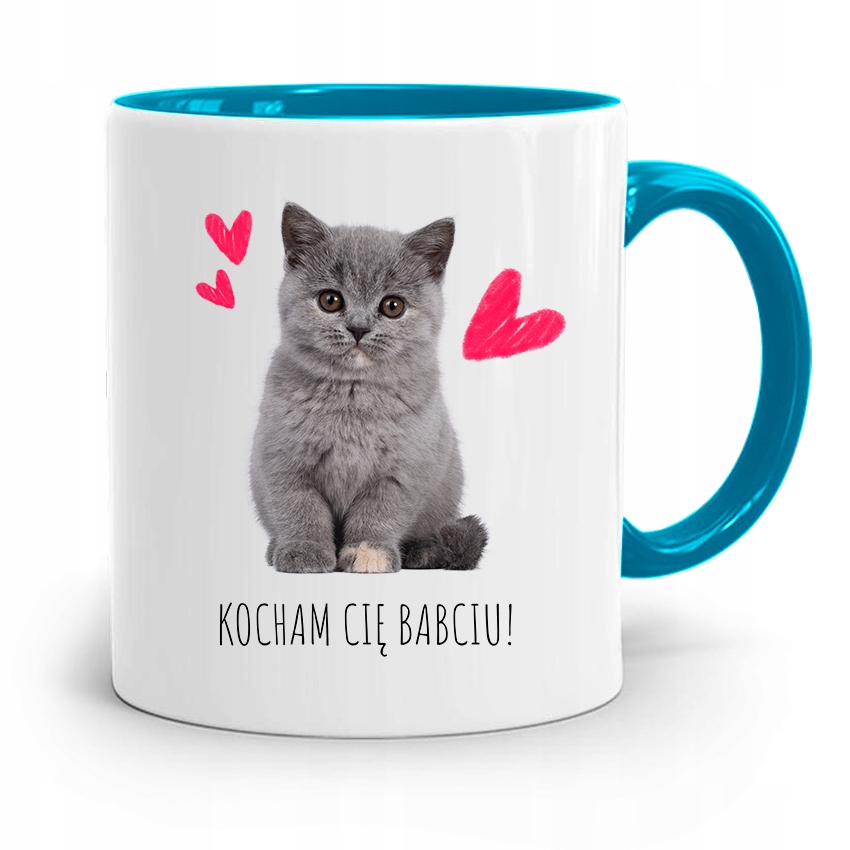 Kubek Błękitny Dzień Babci Kocham Cię Babciu Z Nadrukiem Ze Zdjęciem