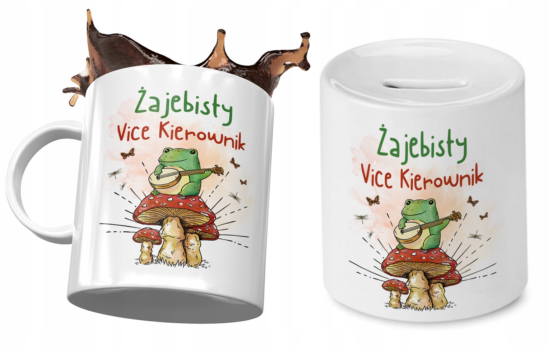 Dla Vice Kierownika Zestaw Kubek + Skarbonka Z Nadrukiem Ze Zdjęciem