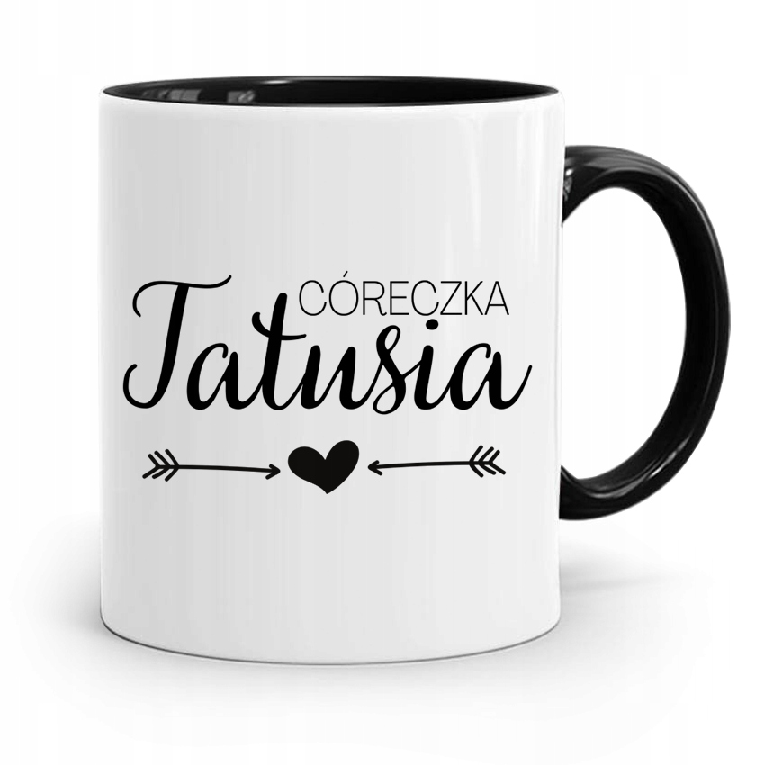 Kubek Czarny Prezent Dla Dziecka Córeczka Tatusia Z Nadrukiem Ze Zdjęciem