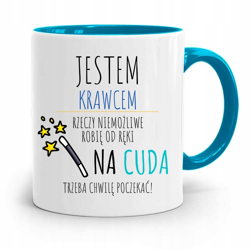 Kubek Błękitny Krawcowej Krawca Jestem Krawcem Z Nadrukiem Ze Zdjęciem