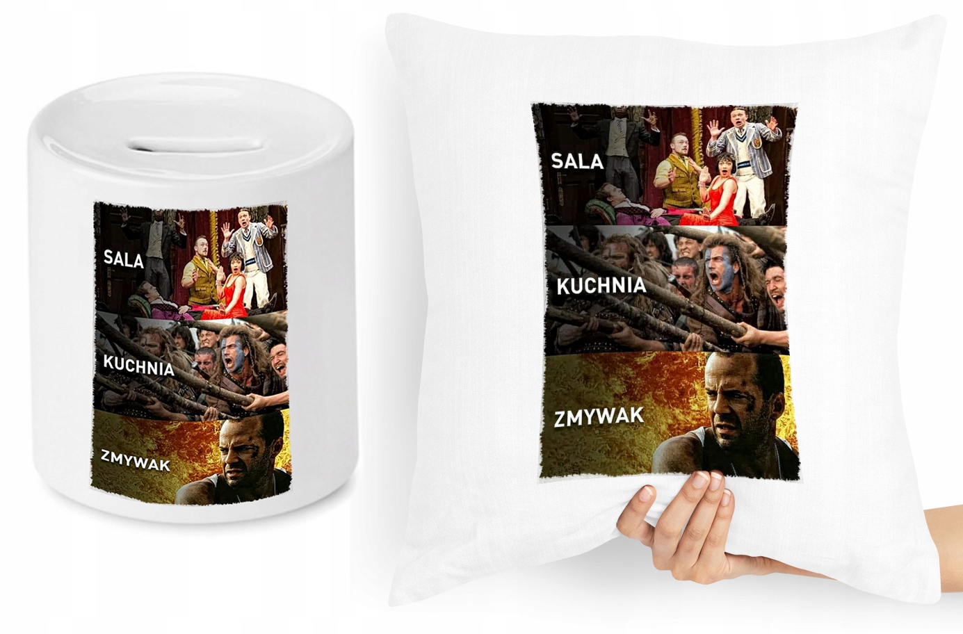 Dla Kucharza Zestaw Poduszka + Skarbonka Prezent Z Nadrukiem Ze Zdjęciem